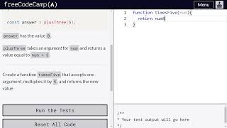 Return a value from a function using return - freeCodeCamp | Video 51 | Basic JS