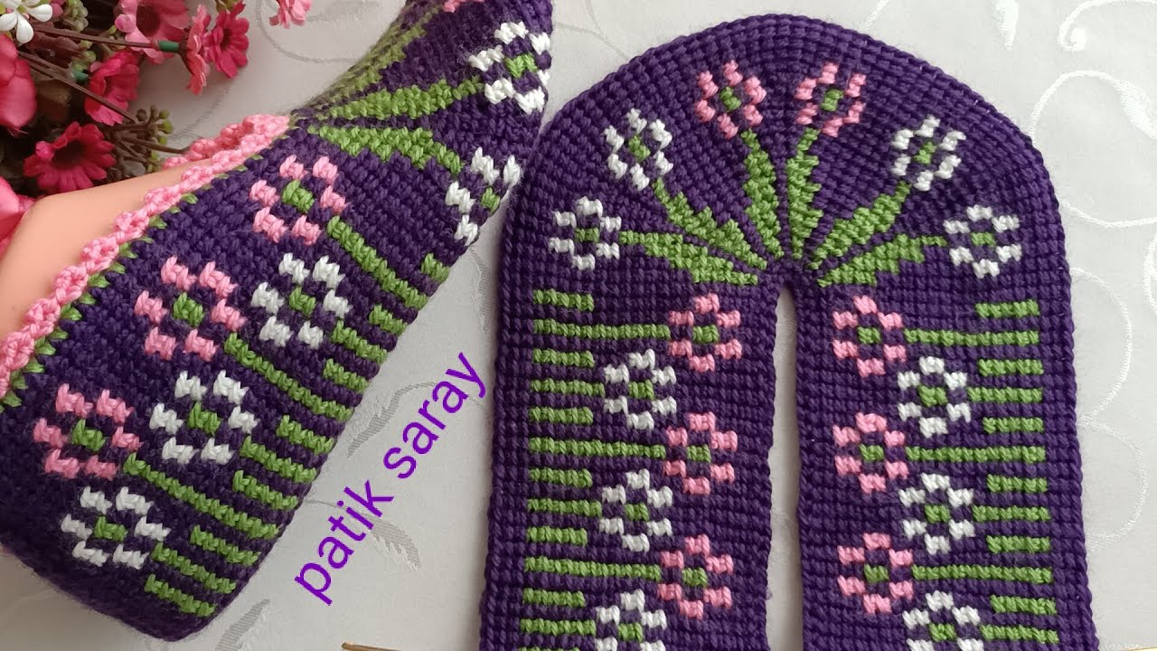 çeyizlik tunus işi patik/part 2(taban ve kenar süsü yapımı)