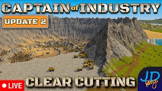 Clear Cutting the Island 🚛 Captain of Industry Update 2 🚜 Stream 10 👷 Lets Play, Walkthrough