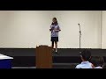 First public speech by deaf child