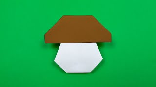 Оригами: гриб. Как сделать гриб из бумаги А4 без клея и без ножниц - лёгкое оригами для начинающих