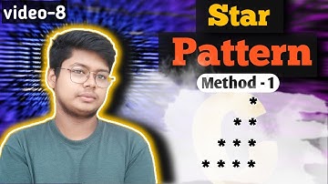 Printing Mirror Half Pyramid Star Pattern| Method - 1 | Display Star Pattern | video - 8