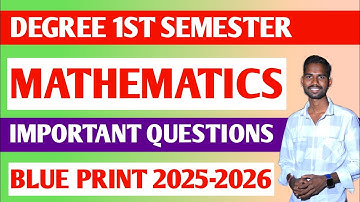 DEGREE 1ST SEMESTER MATHEMATICS IMPORTANT QUESTIONS 100%PASS DIFFERENTIAL AND INTEGRAL CALCULUS