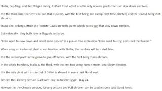 Plants vs. Zombies 2 - Trivia of Stallia from Wiki