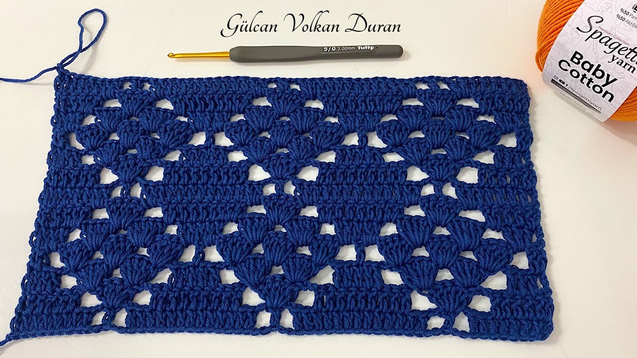 TIĞ İŞİ AJURLI BAKLAVA DESEN ÖRGÜ MODEL YAPIMI 💯 Yelek-hırka-şal-battaniye vs. modeli✅