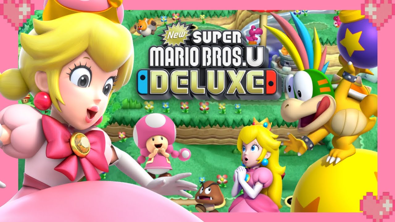 💗 New Super Mario Bros.U Deluxe (Acorn Plains) - Peachette toadette Gameplay 💗