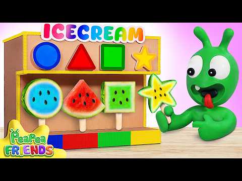 Pea Pea and Geometric Fruit Ice Cream 🍦 Pea Pea Friends - Cartoon for Kids
