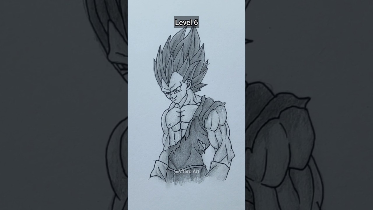 drawing Vegeta ultra ego - in 7 level 