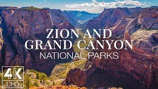 Zion and Grand Canyon Photography  Wallpapers Slideshow in 4K + Music  US National Parks | 3 HOURS