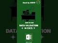 How to Use Data Validation in Excel #excel #exceltips #computer #shorts #video ...