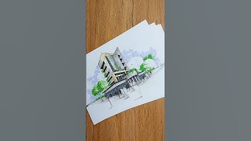 Perspective Drawing| Exterior building Sketches #architecturedrawing #architecture #sketch #drawing