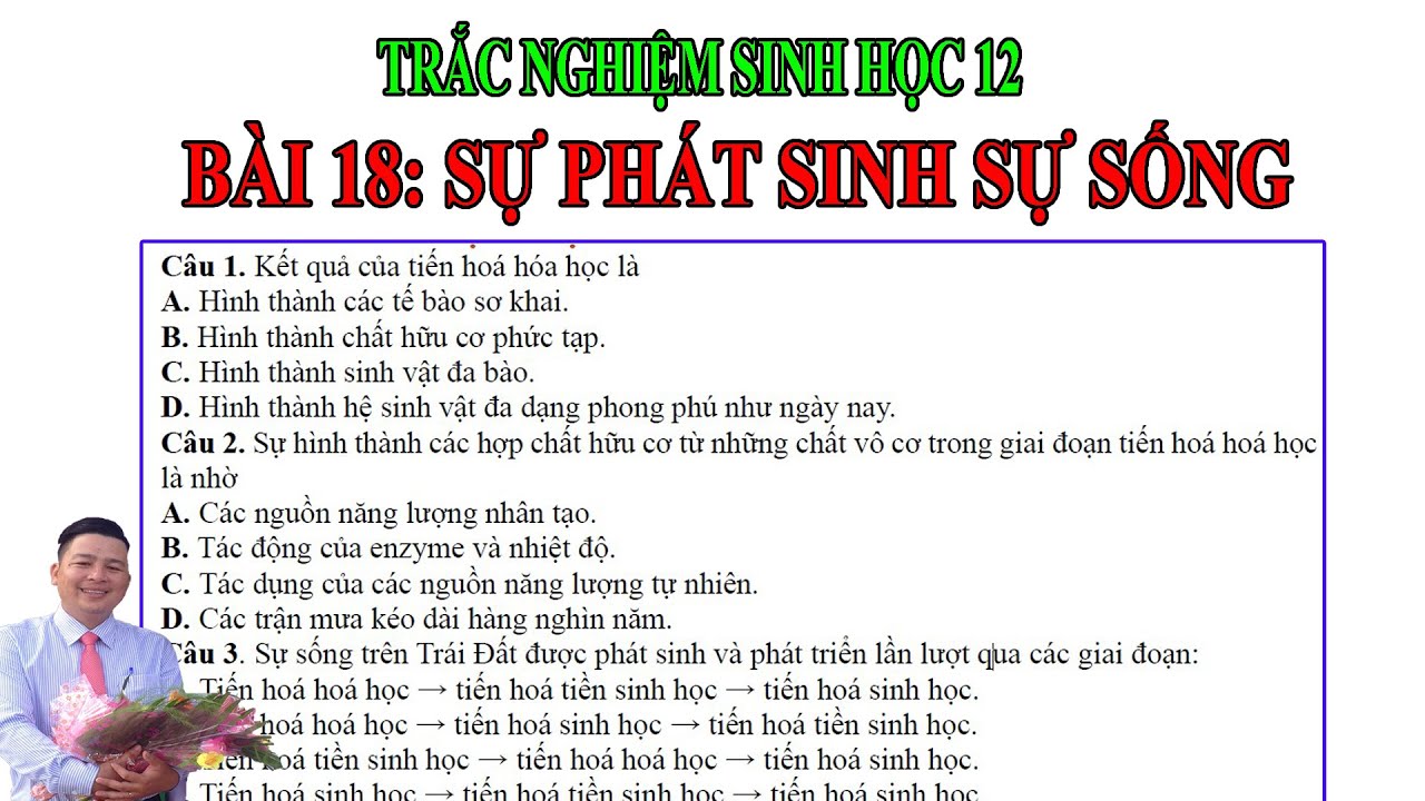 Trắc Nghiệm Sinh 12_Bài 18 Sự Phát Sinh Sự Sống | CTST