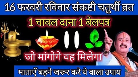 16 फरवरी फाल्गुनमास रविवार संकष्टी चतुर्थी को 1 चावल दाने वाला उपाय जरुर करें || Pradeep Ji Mishra