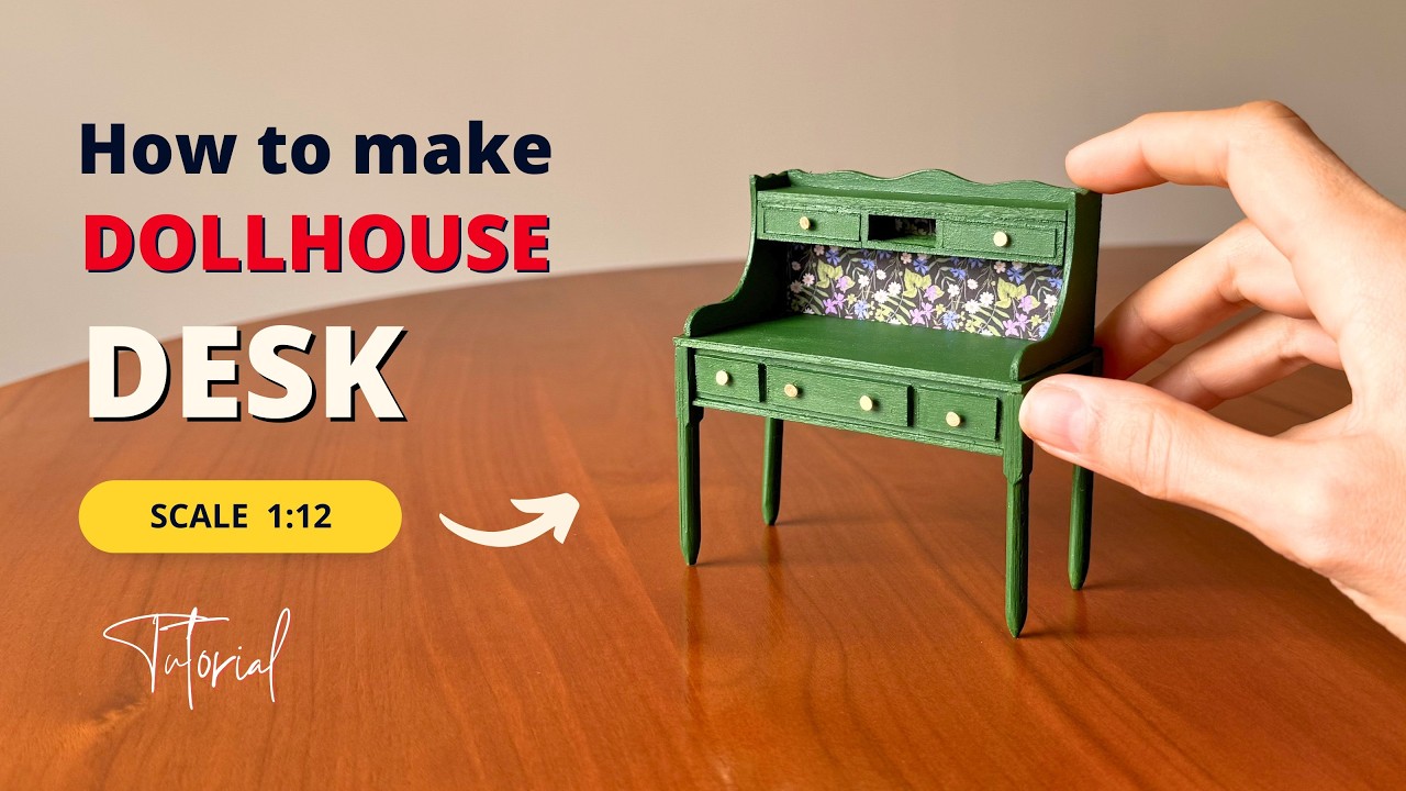dollhouse miniature desk assembly tutorial