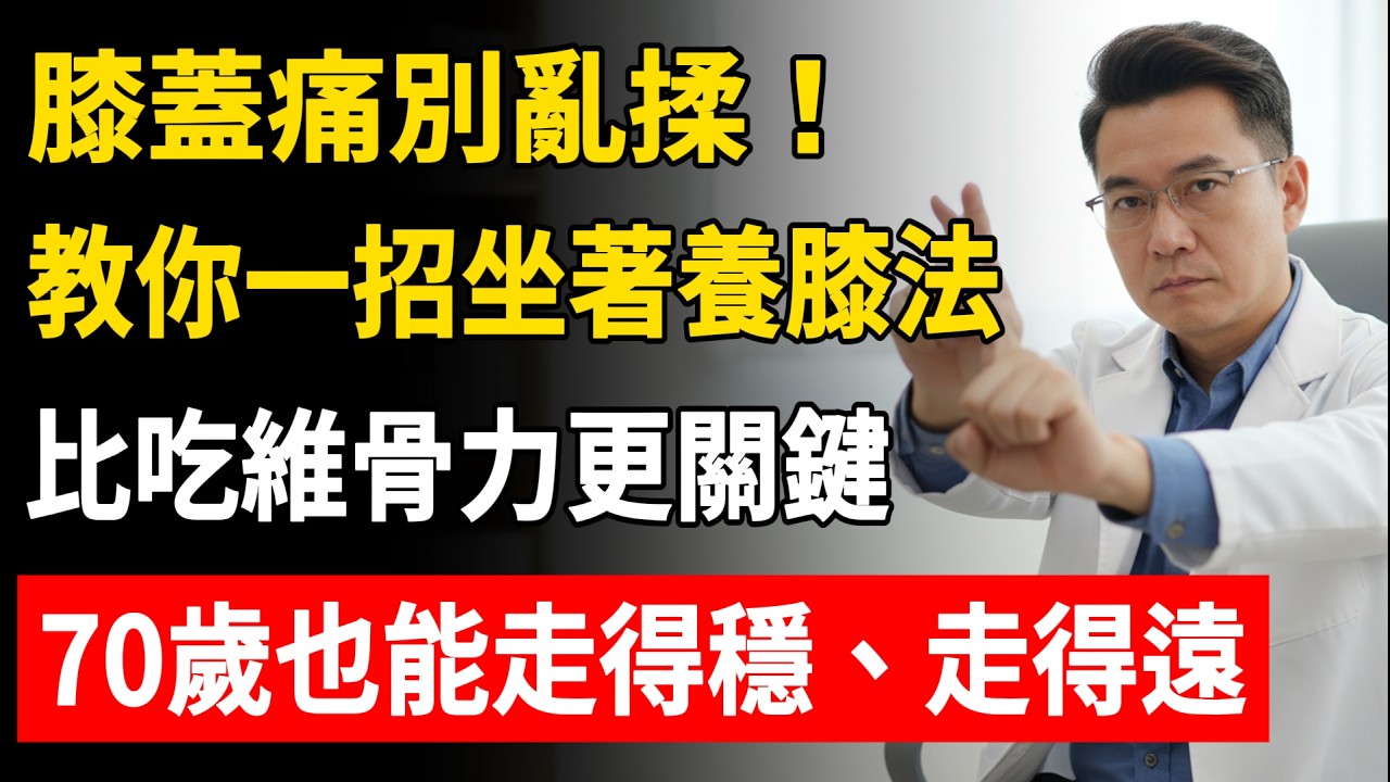 膝蓋痛千萬別亂揉！越揉越發炎？林啟明教你「坐著養膝法」，每天10分鐘，不用吃藥也能讓膝蓋重回年輕！