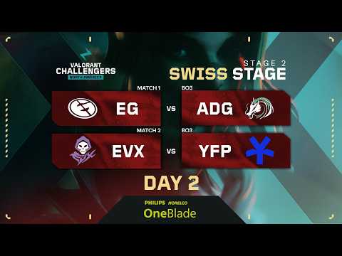 EG vs ADG | EVX vs YFP | VALORANT Challengers NA | Week 1 Day 2 | B | Swiss Stage 2