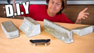 HOMEMADE CONCRETE FINGERBOARD OBSTACLES!