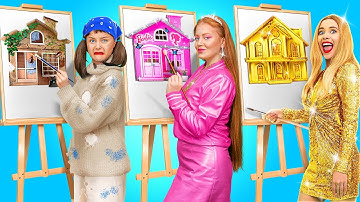 Cardboard vs GOLD Room Makeover! 🏠🌟 Creative DIY Hacks