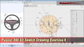 Fusion 360 2D Sketch Drawing | Practice Tutorial | Exercise 6