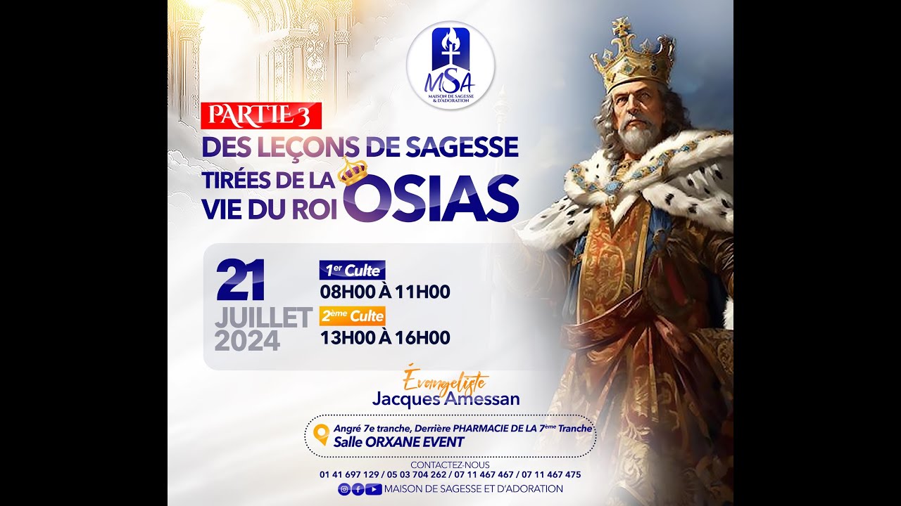 Les leçons de Sagesse tirées de la vie du ROI OSIAS 3