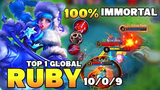 100% Immortal ! Ruby Best Build 2021 | Top 1 Global Ruby Gameplay | Mobile Legends✓