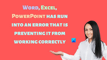 Word, Excel, PowerPoint has run into an error that is preventing it from working correctly