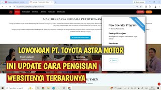 Tutorial Melemar Ke PT Toyota Astra Motor Untuk SMA SMK