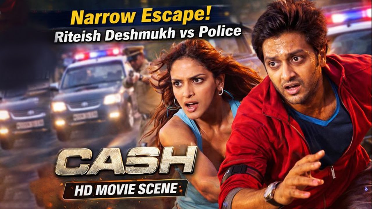 Narrow Escape! Riteish Deshmukh vs Police | CASH Movie Scene | HD - YouTube
