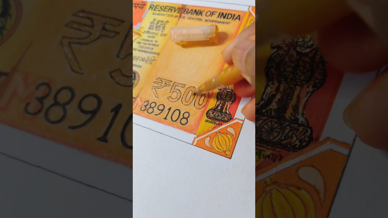 ₹500 Note Realistic Drawing ft. Hanuman Ji 🙏🏻🔥 | 3D✨ COLOURED SKETCHING 💵✍🏻 
