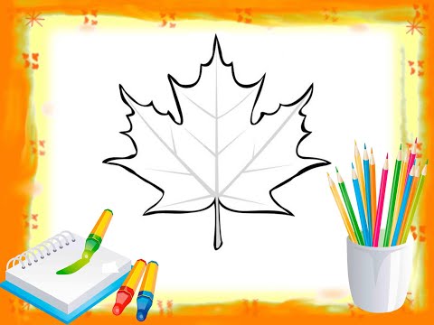 Как нарисовать кленовый лист.  How to draw a maple leaf.