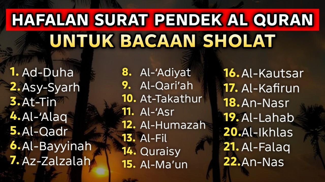 Surat Pendek Merdu untuk Sholat – Murottal Hafalan yang Menenangkan Hati