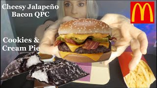 ASMR McDonald's Mukbang Cheesy Jalapeño Bacon QPC | Cookies & Cream Pie | Whispered Chit Chat