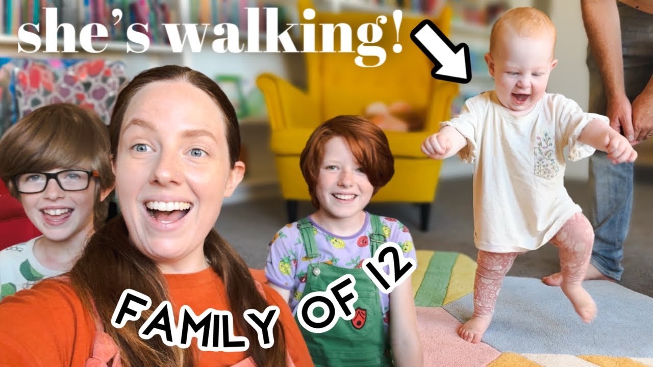 WALKING AT 9 MONTHS | Family of 12 w/ Twins + Triplets - YouTube