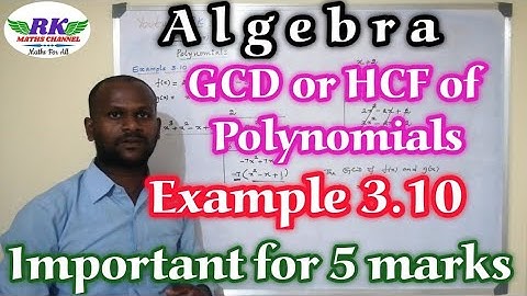 TN 10th Maths|Algebra|GCD or HCF of Polynomials|Example 3.10|In tamil