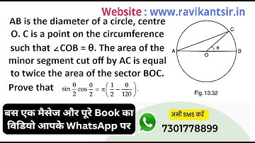 AB is the diameter of a circle, centre O. C is a point on the circumference such that ∠COB = θ.
