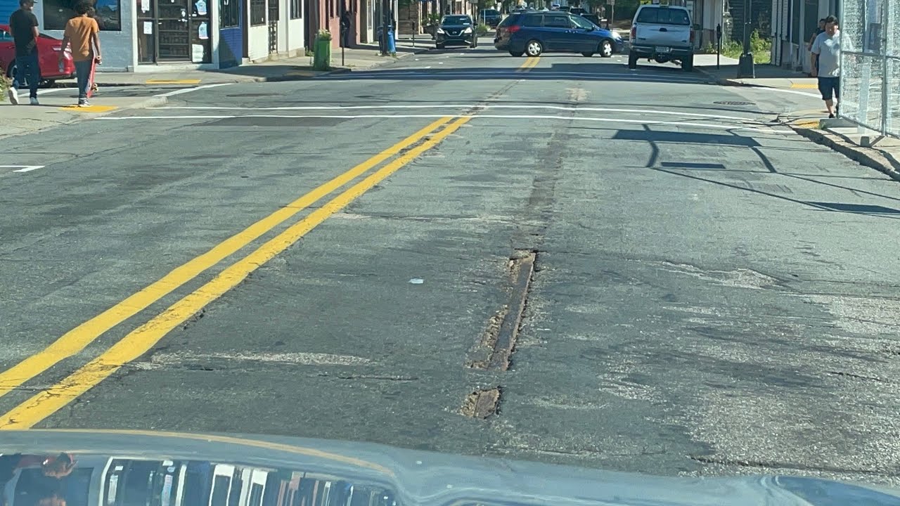 Abandoned trolley tracks - Acushnet Ave  New Bedford, MA