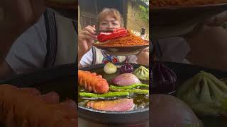 Spicy street chinese food eating challenge - Eating food challenge #food #foodie #shorts #fyp