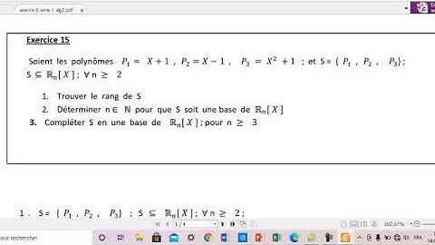 Serie 1 exercice 15 espace vectoriel S2 FSDM Algebre 3 SMAI Fst ensa esam class prerpa fac