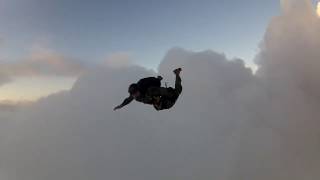Epic military skydive over amazing clouds