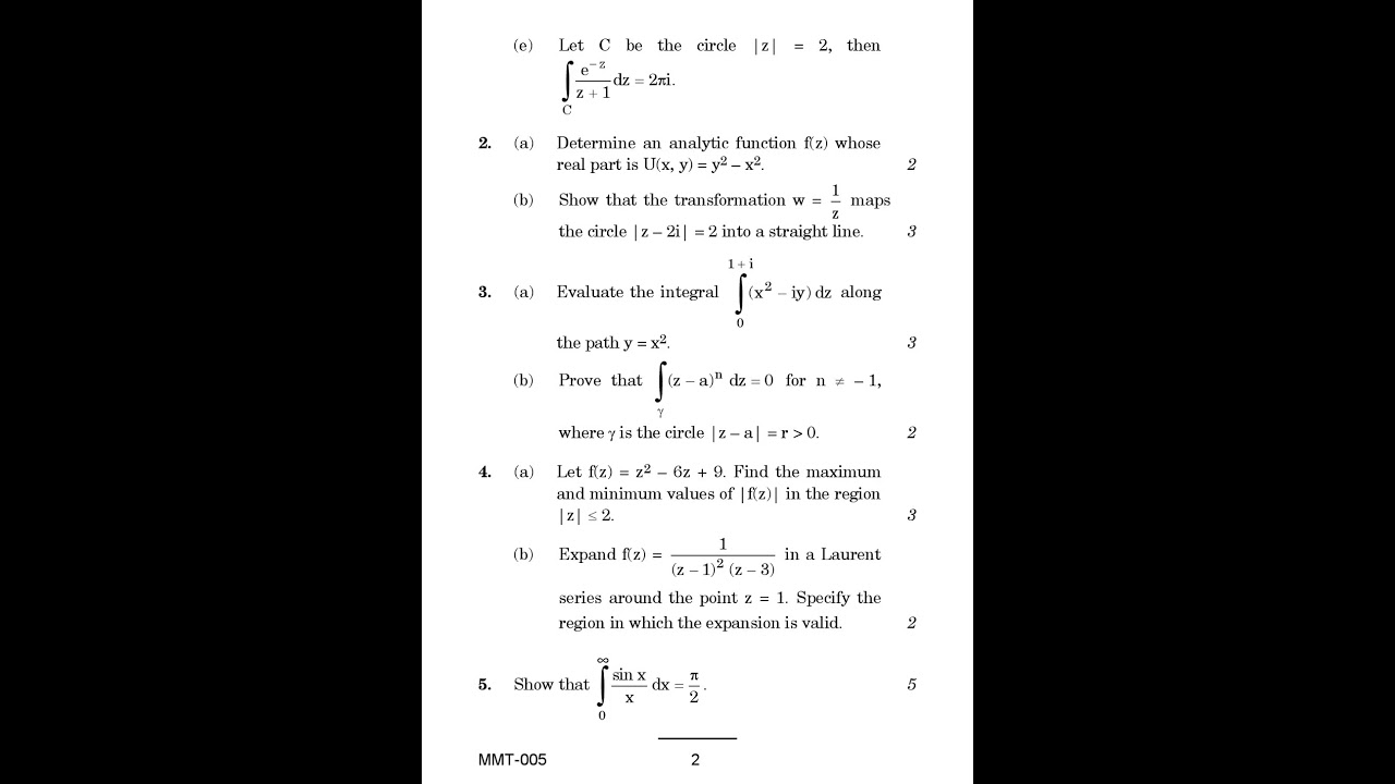 MMT - 5  June 2021 Question Paper