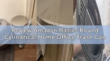 Review Amazon Basics Round Cylindrical Home Office Trash Can With Soft-Close Foot Pedal, 20 l /5.3 g