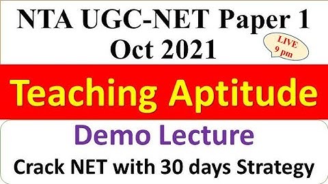 Teaching Aptitude Previous- 30 Days Strategy to Crack NET  - UGC NTA NET Paper 1 Oct 2021 Dr Trupti