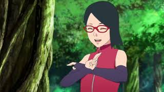 Sarada utiliza el jutsu clones de sombra | Español Latino