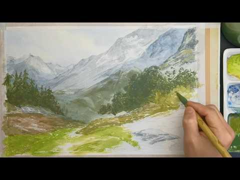 水墨と水彩の融合・絵」Watercolor & Ink Blend: Ancient Chinese