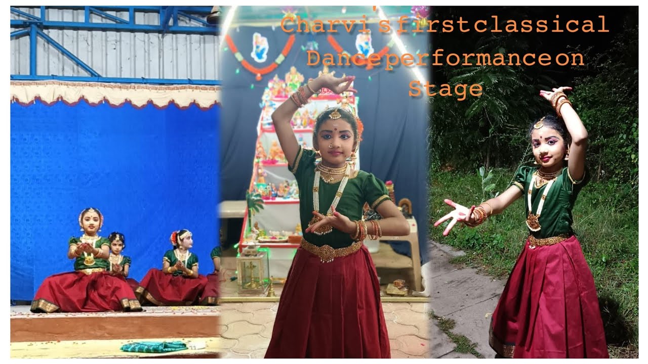 Taritha #charvi's first classical dance performrnce on stage #bharatanatyam # ...