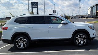 2022 VW Atlas 2.0T SEL 4Motion  Pure White w/ Mauro Brown leatherette interior