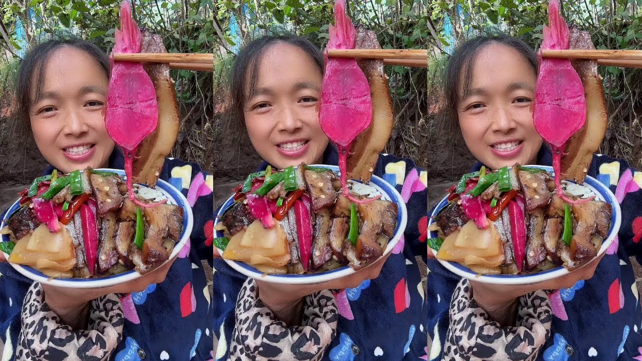 Let's Enjoy Fried Bacon & Chicken — Sister Liu’s Rural Food Feast