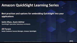 2022 QuickSight Learning Series: Best practices and options for embedding QuickSight into your apps screenshot 3