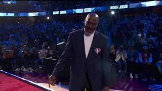 Michael Jordan makes an appearance for the NBA75 introductions at the All-Star game