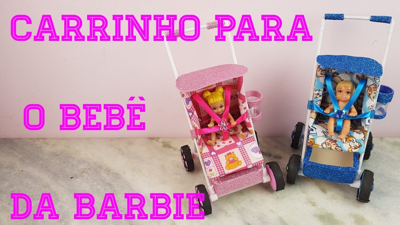 Boneca barbie gravida mais carrinho bebe